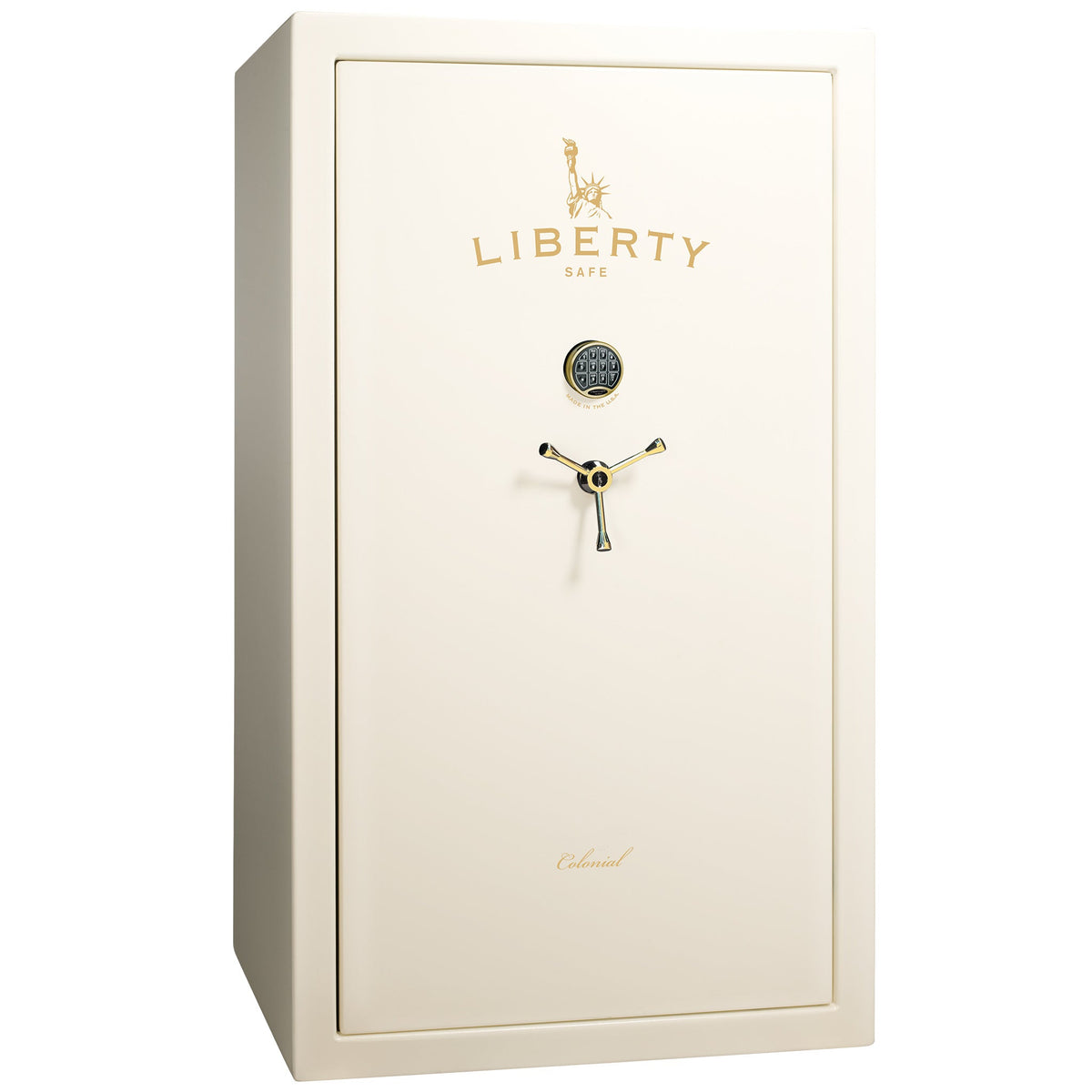 Colonial Series | Level 4 Security | 75 Minute Fire Protection | 50 PRO FLEX | DIMENSIONS: 72.5&quot;(H) X 42&quot;(W) X 27.5&quot;(D*) | White Gloss Brass | Electronic Lock - Closed