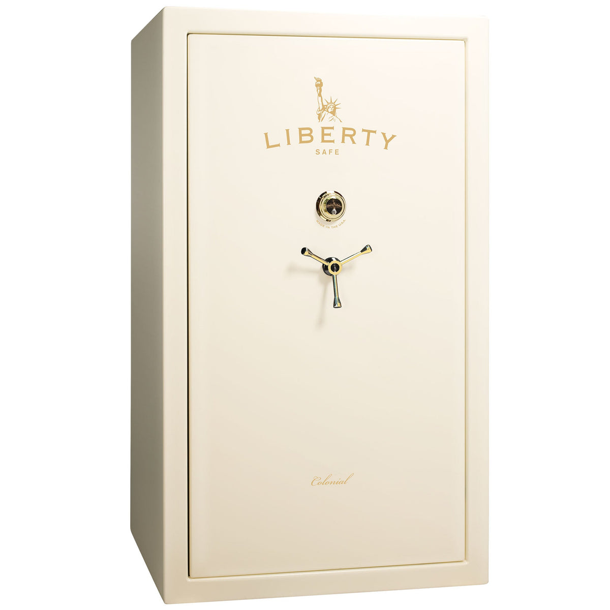 Colonial Series | Level 4 Security | 75 Minute Fire Protection | 50 PRO FLEX | DIMENSIONS: 72.5&quot;(H) X 42&quot;(W) X 27.5&quot;(D*) | White Gloss Brass | Mechanical Lock - Closed