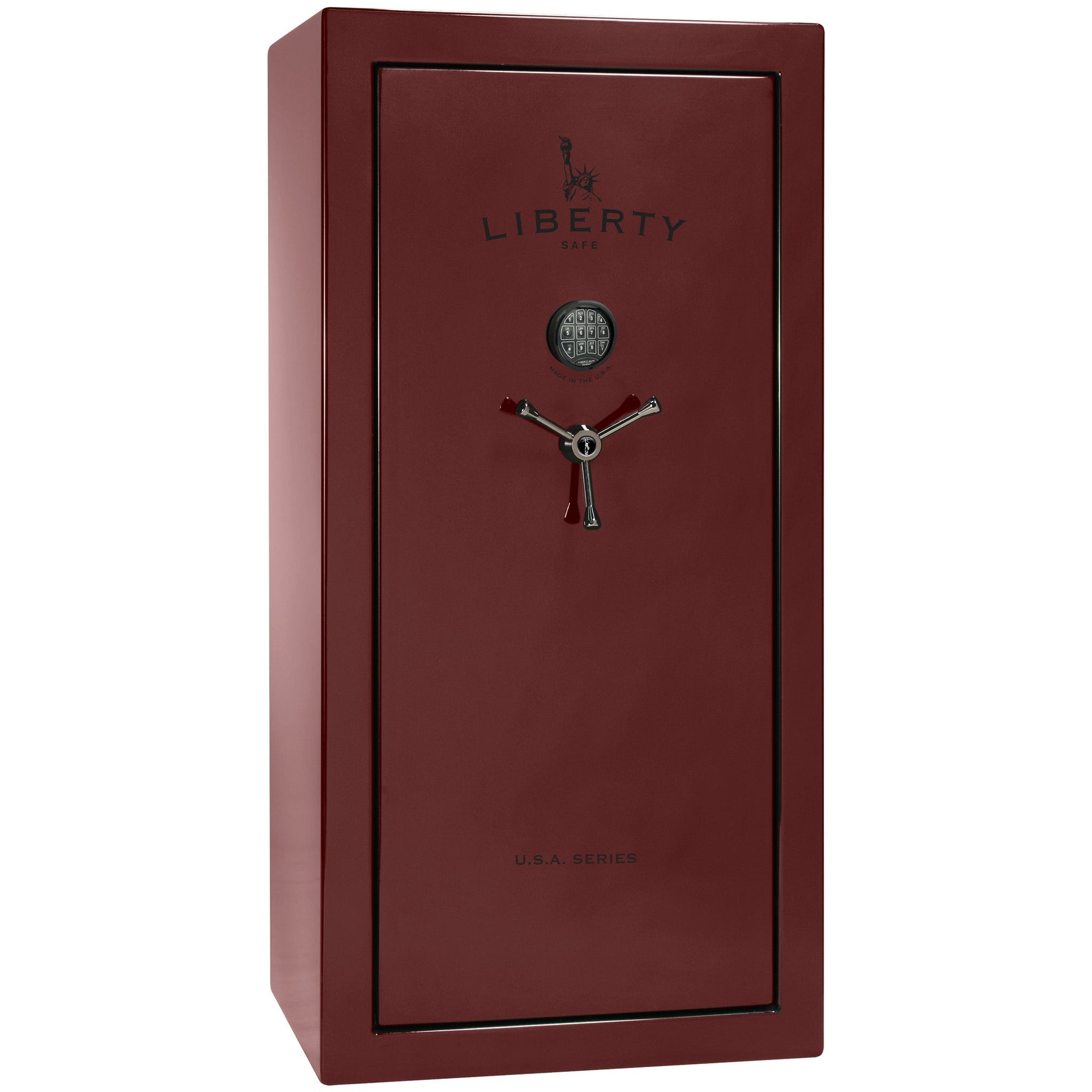 USA Series | Level 3 Security | 60 Minute Fire Rating | 30 | Dimensions: 60.5"(H) x 30"(W) x 22"(D) | Burgundy Marble | Electronic Lock - Closed